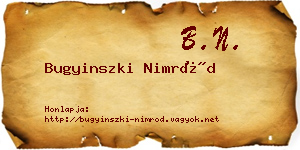 Bugyinszki Nimród névjegykártya